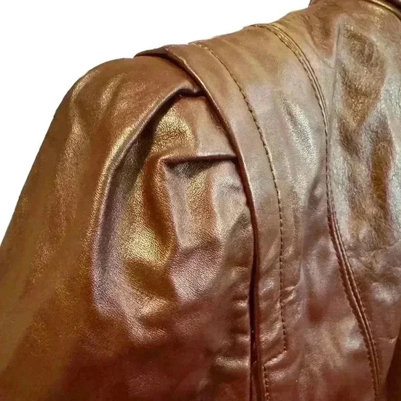 ‼️SOLD‼️ VINTAGE High Sierra Oxblood Genuine Leather Bomber Jacket Size 11-12 - Picture 7 of 10